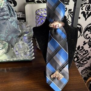Elegant Blue and Black Plaid Tie